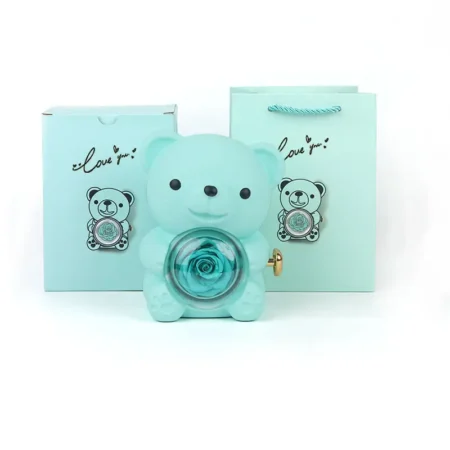 The Eternal Love Suite - Rose Teddy Bear & Rotating Jewelry Box