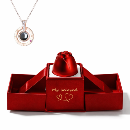 The Enchanted Petals - Luxury Rotating Rose Jewelry Box