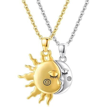 The Celestial Bond - Magnetic Sun & Star Couple Necklace