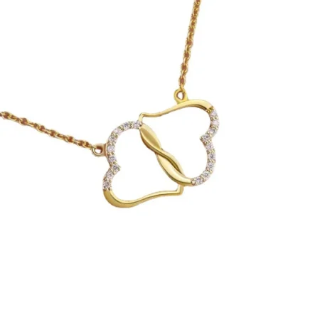 The Inseparable Hearts - Sparkling Double Heart Necklace