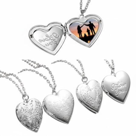 Eternal Memories Locket - Intricate Floral Engraved Heart Necklace