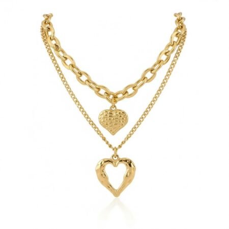 The Angelic Fold - Molten Heart & Wings Titanium Necklace