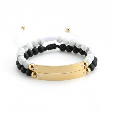 Meaningful Moments - Personalized Engraved Bar & Bead Bracelet